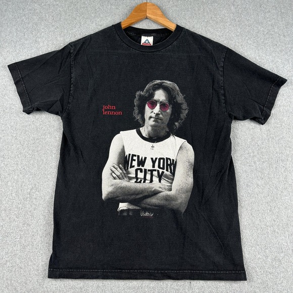 Aaa Other - Alstyle T Shirt Mens M Black John Lennon Imagine New York City Graphic Tee AAA